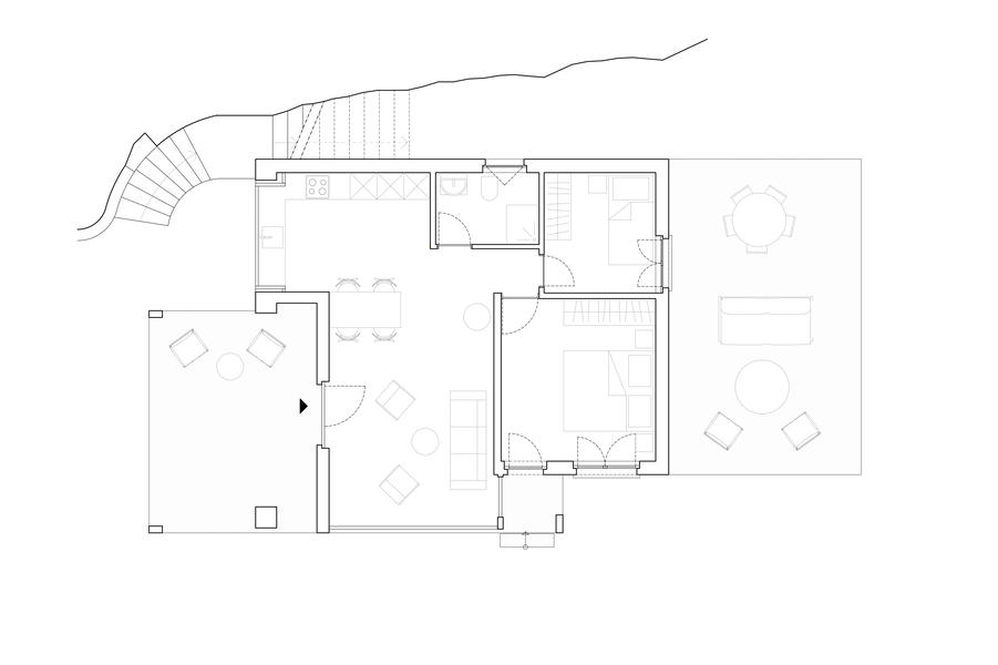 Floor plan of Casa Albina (garden apartment)